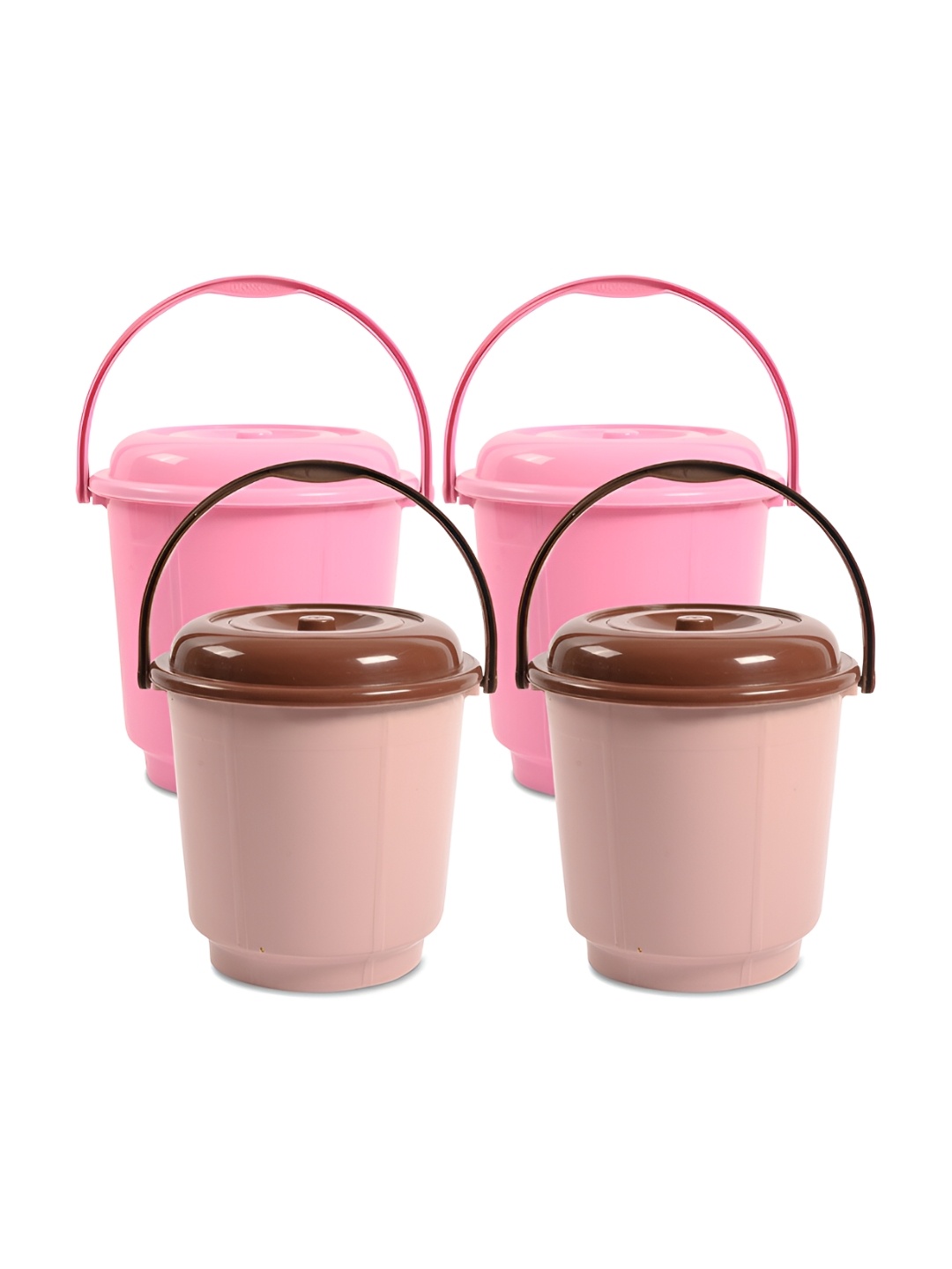 

Kuber Industries Pink & Peach 4 Pieces Bucket with Lid 18 L