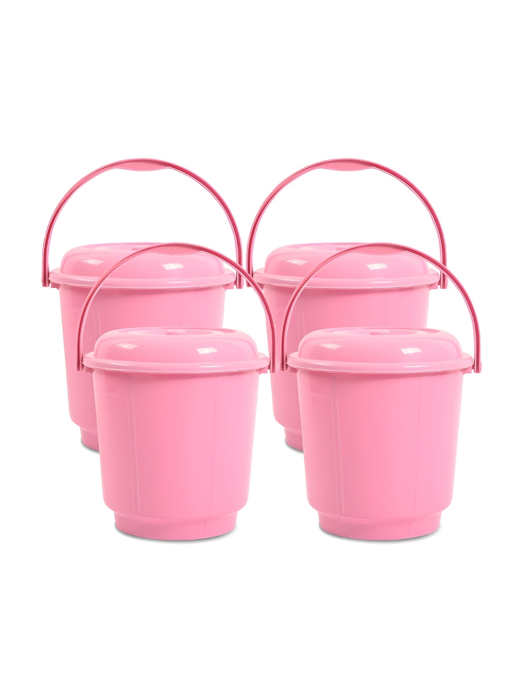 

Kuber Industries Pink 4 Pieces Bucket with Lid 18 L