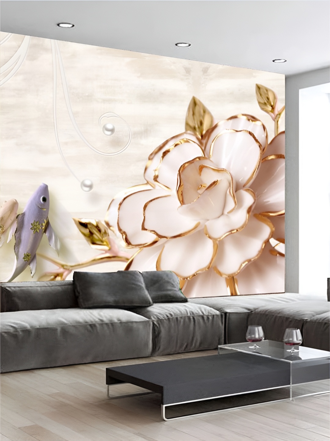 

Aura White & Pink Printed Self Adhesive 3D Printed Wall Sticker