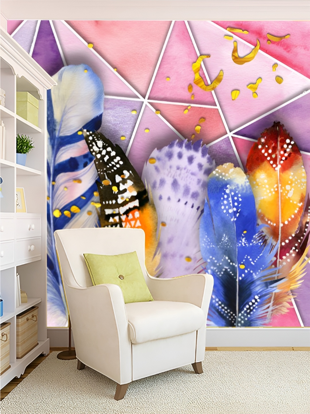 

Aura Pink & Blue 3D Printed Self-Adhesive Wall Sticker