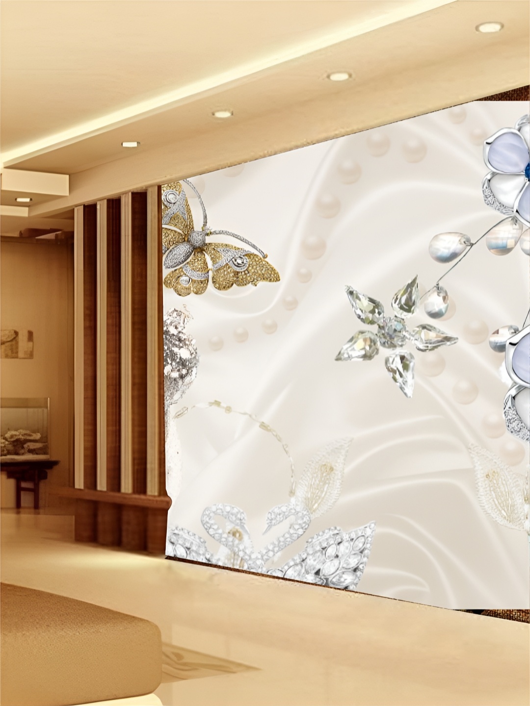 

Aura Cream Colored Printed 3D Self Adhesive Stickers