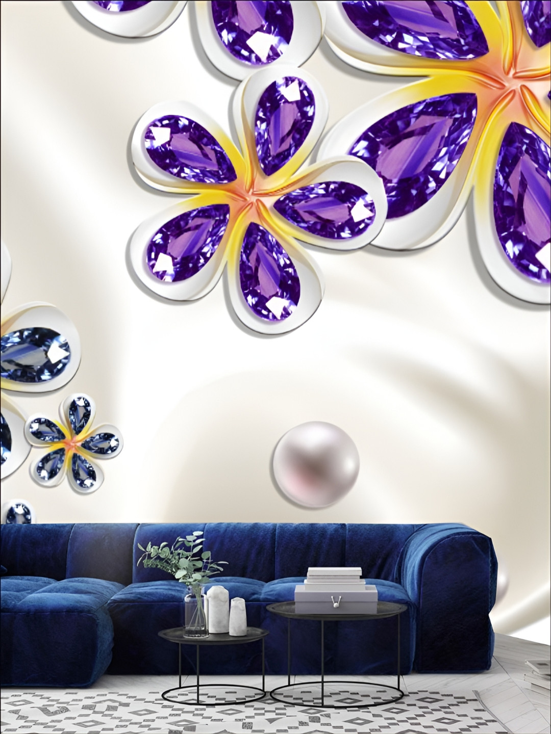 

Aura White & Purple 3D Printed Self-Adhesive Wall Sticker