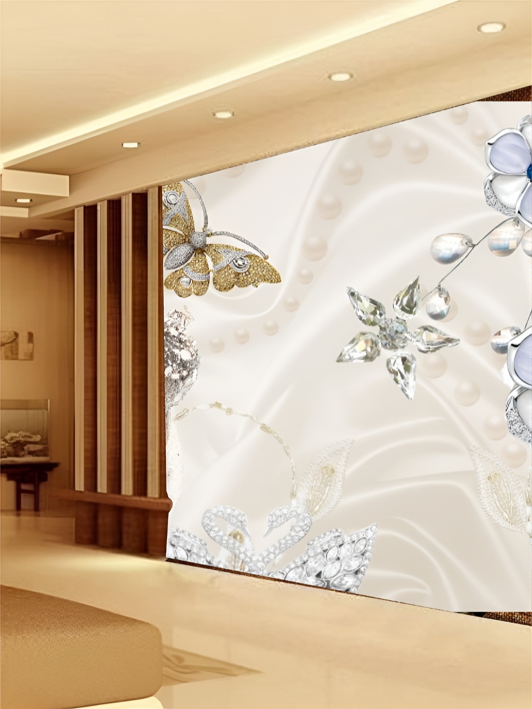 

Aura Cream Coloured & Blue 3D Printed Self-Adhesive Wall Sticker