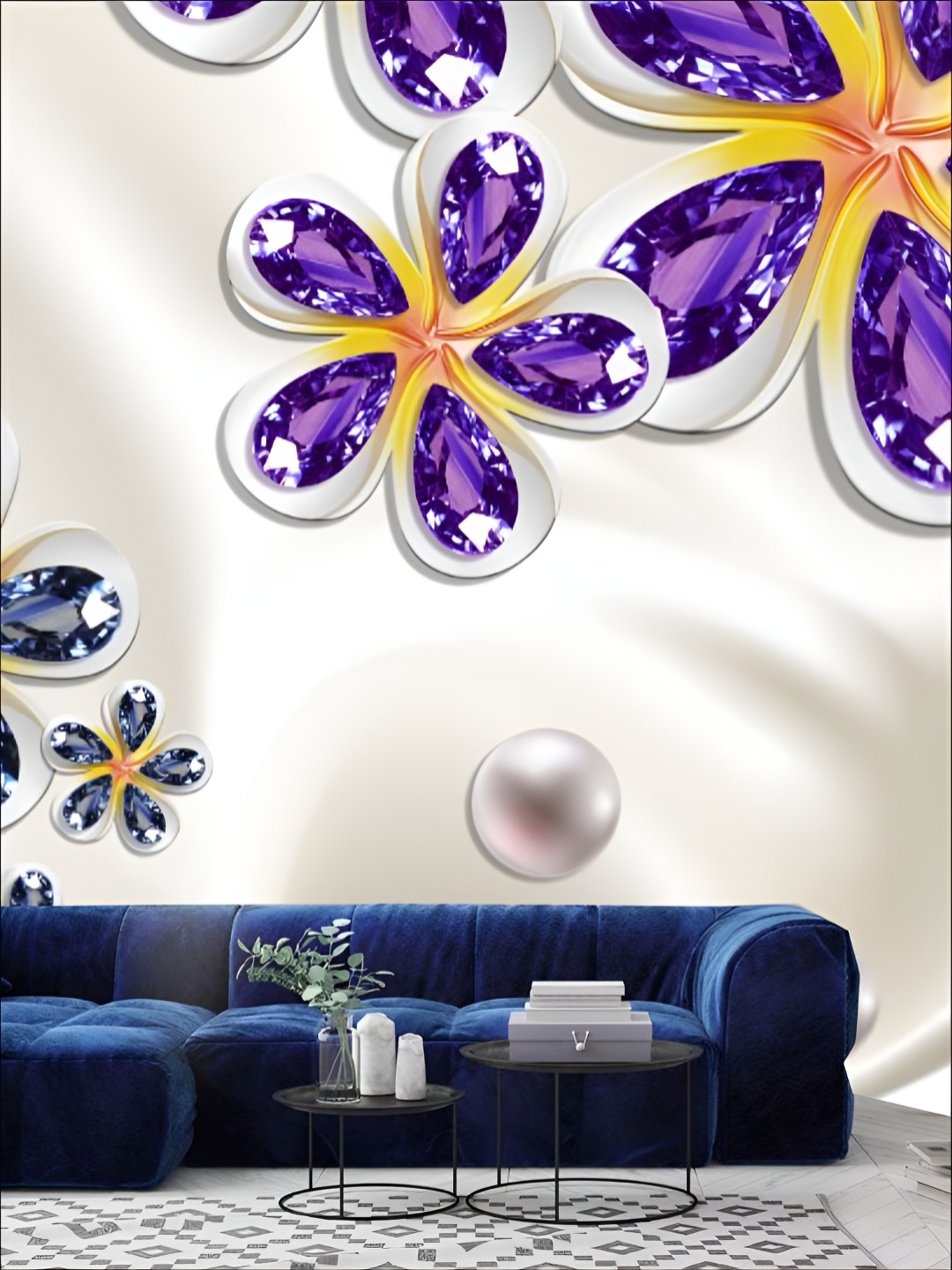 

Aura White & Purple Self Adhesive 3D Printed Wall Sticker