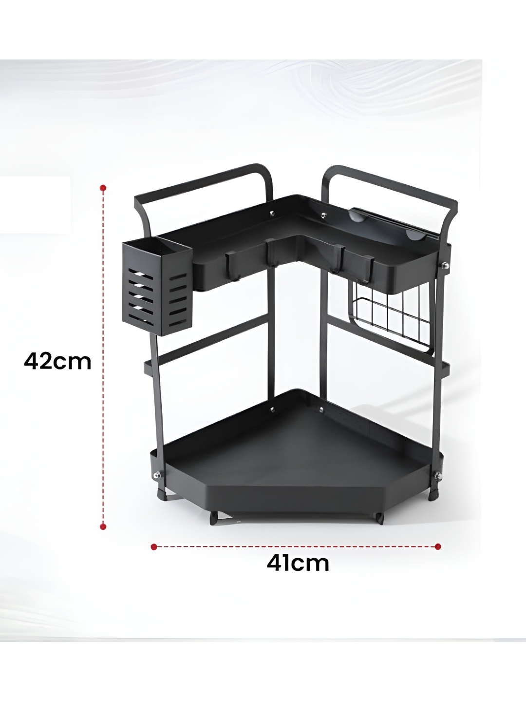 

UMAI Black Regular Corner Seasoning Rack Organiser