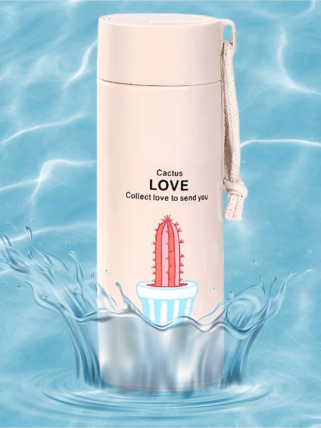 

WELOUR Brown Glass Printed Water Bottle 400 ml