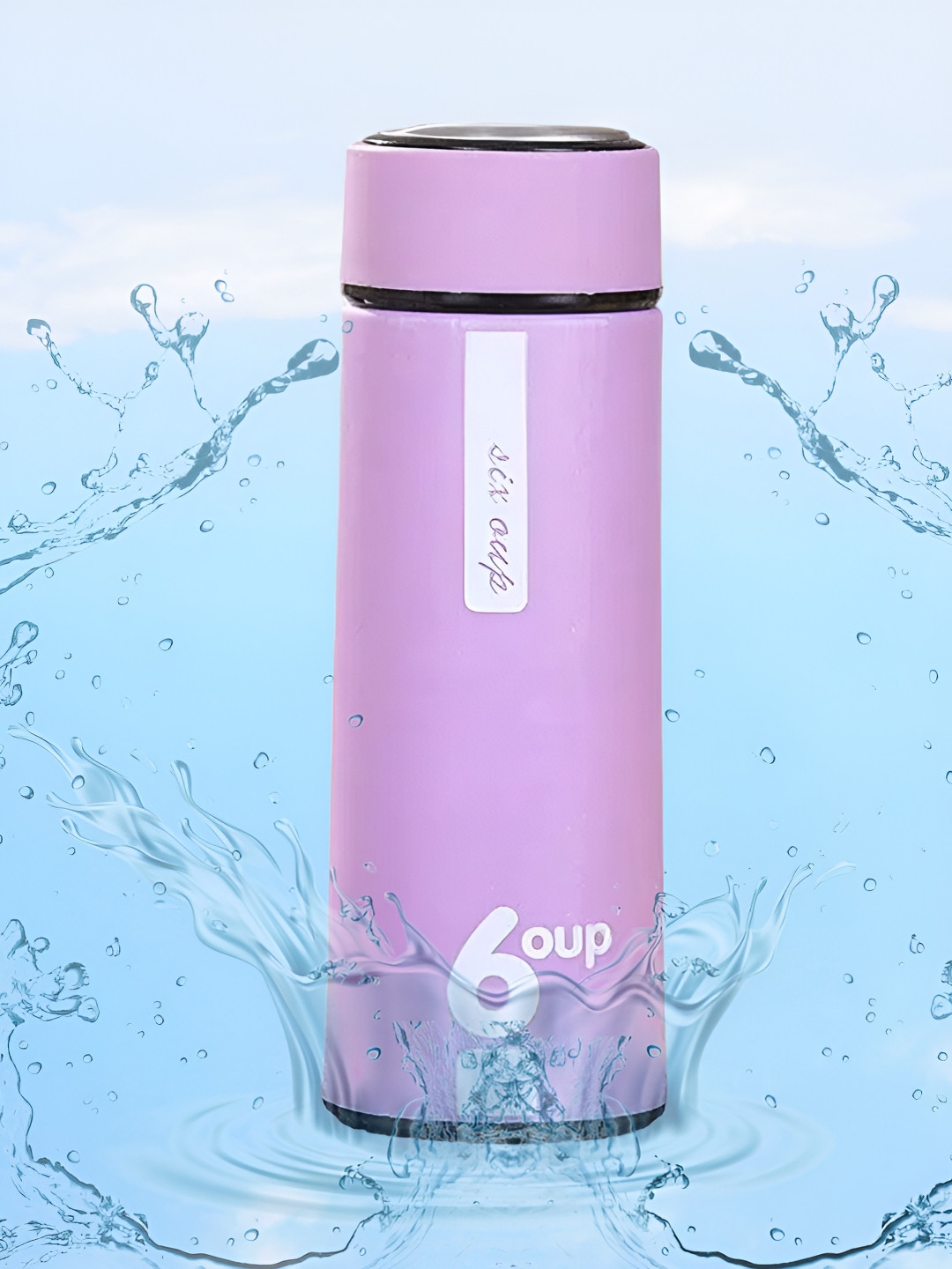 

WELOUR Purple Single Glass Printed Water Bottle 400ml