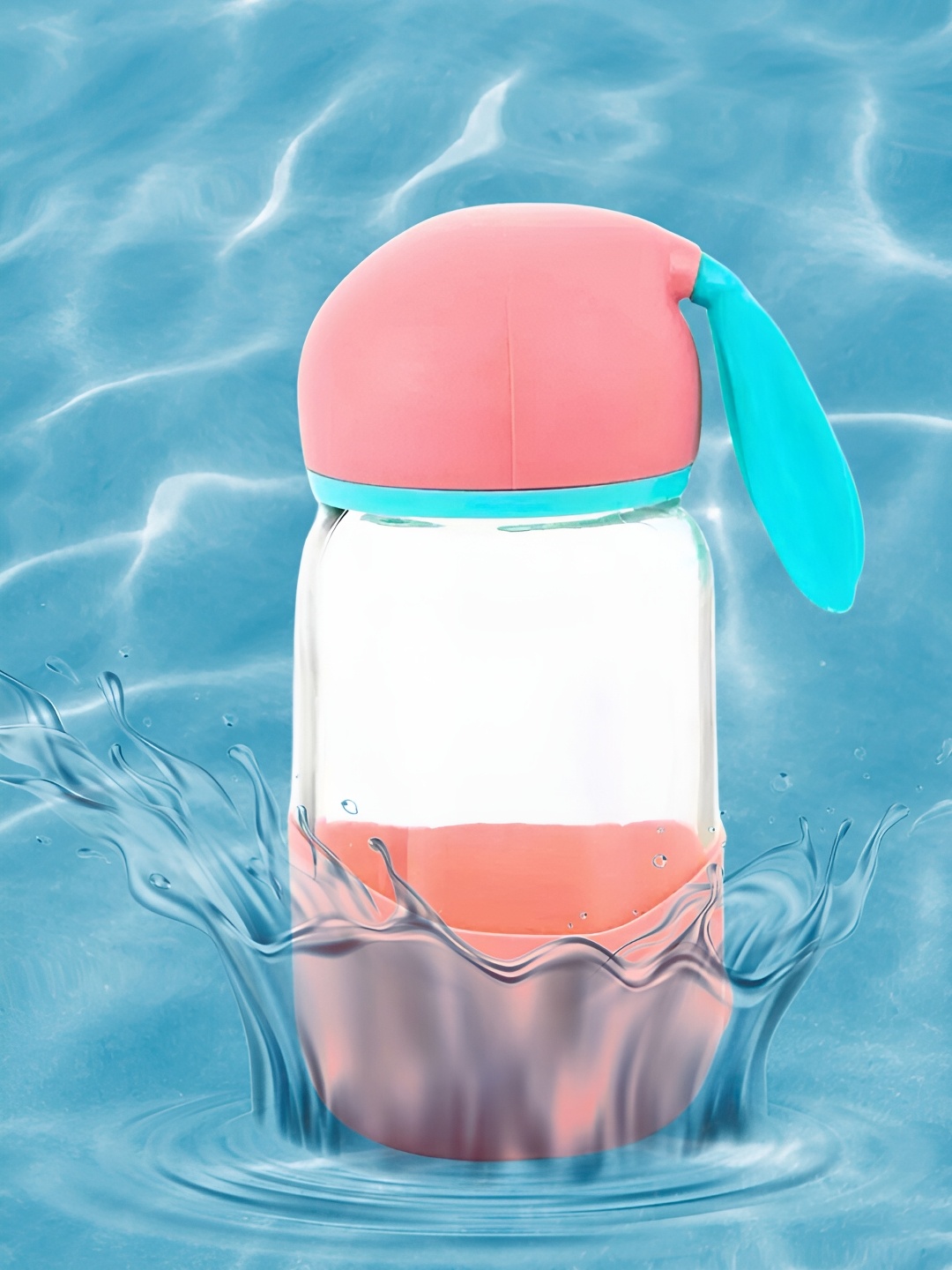 

WELOUR Pink Glass Printed Water Bottle 350 ml