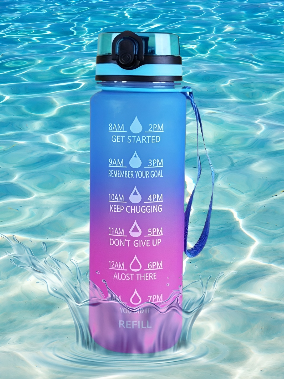 

WELOUR Pink & Blue Colourblocked Water Bottle 950 ml