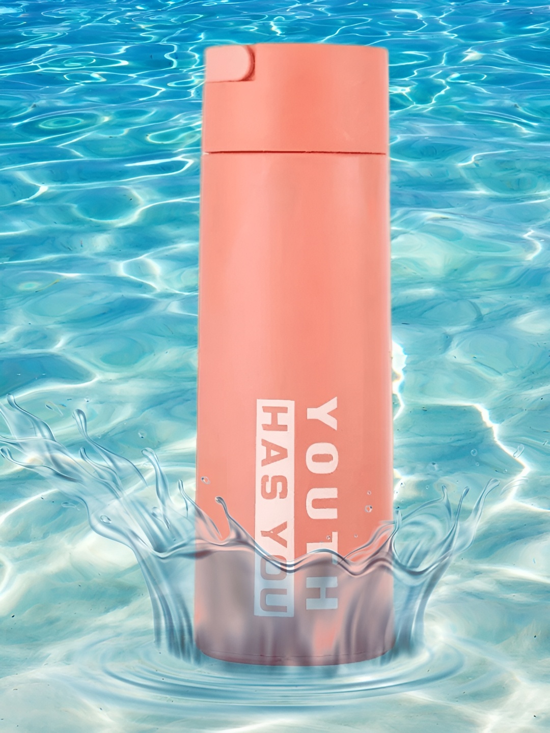 

WELOUR Orange Glass Printed Water Bottle 400 ml