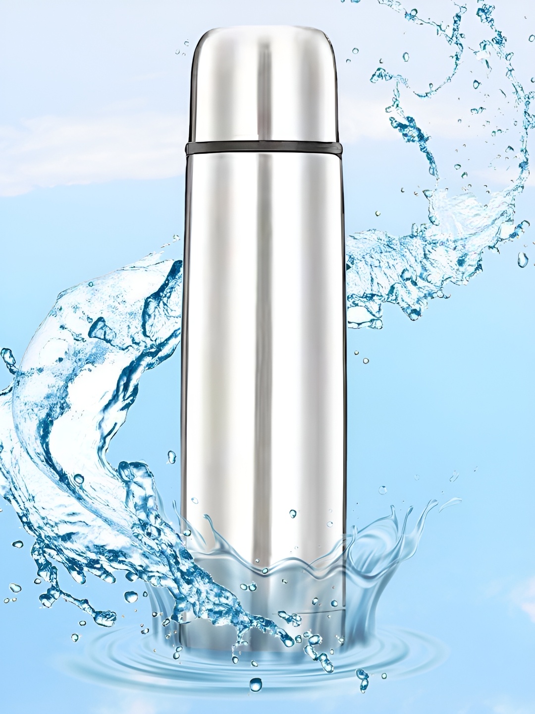 

WELOUR Stainless Steel Double Wall Vacuum Flask Water Bottle 550 ml, Silver