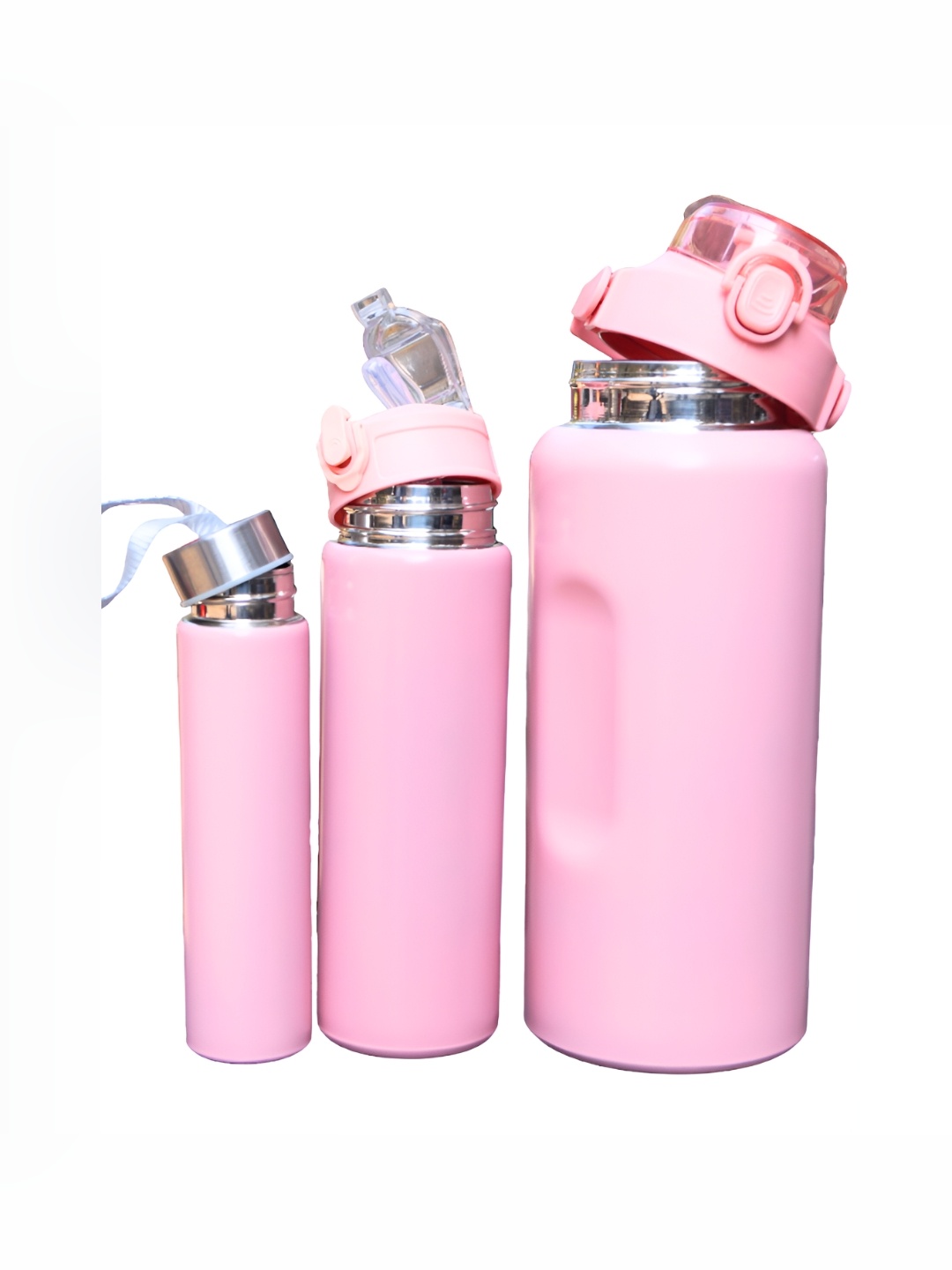 

WELOUR Pink 3 Pieces Stainless Steel Printed Water Bottles
