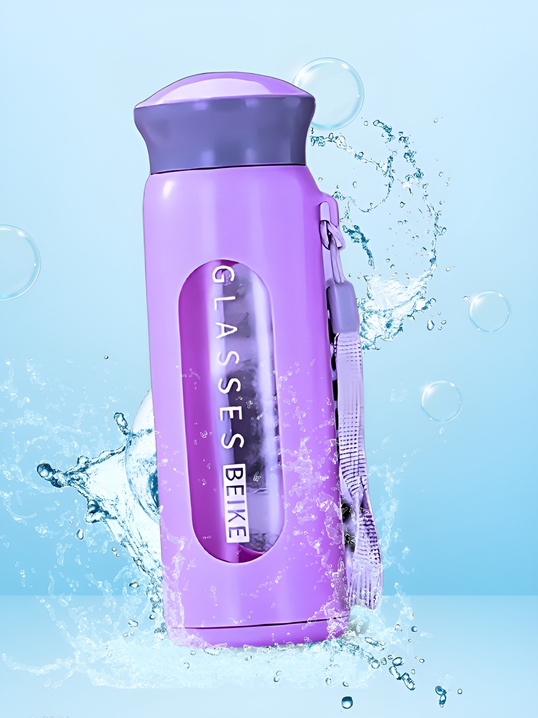 

WELOUR Purple Glass Water Bottle 400 ml