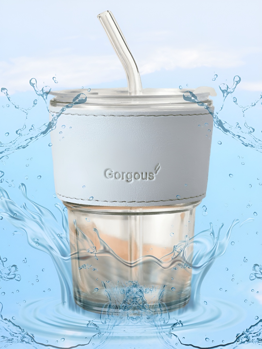 

WELOUR Blue Glass Printed Cup