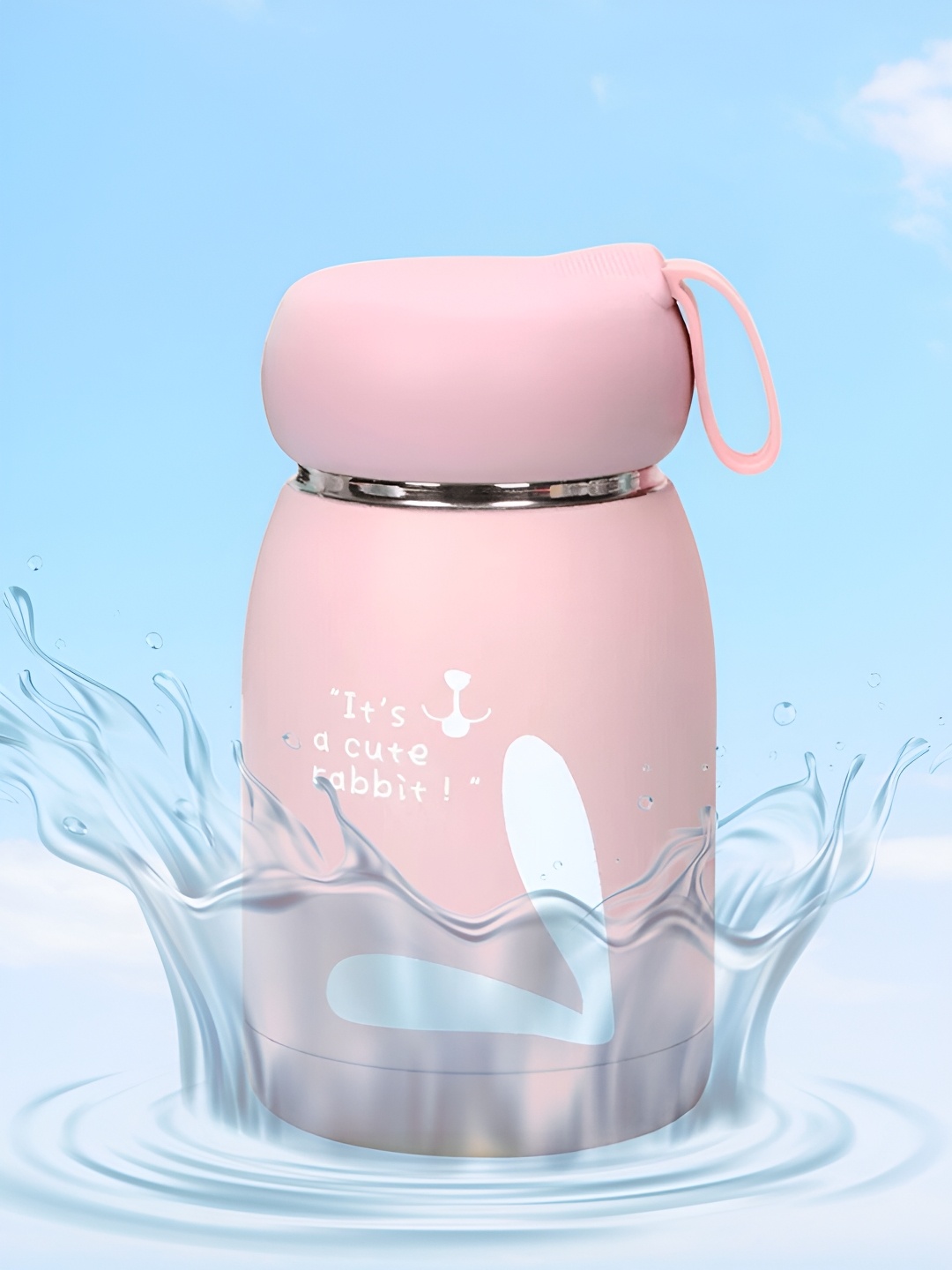 

WELOUR Pink Single Glass Printed Water Bottle 350ml