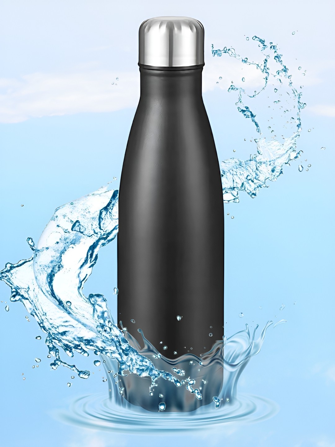 

WELOUR Black Stainless Steel Double Wall Vacuum Water Bottle 500 ml