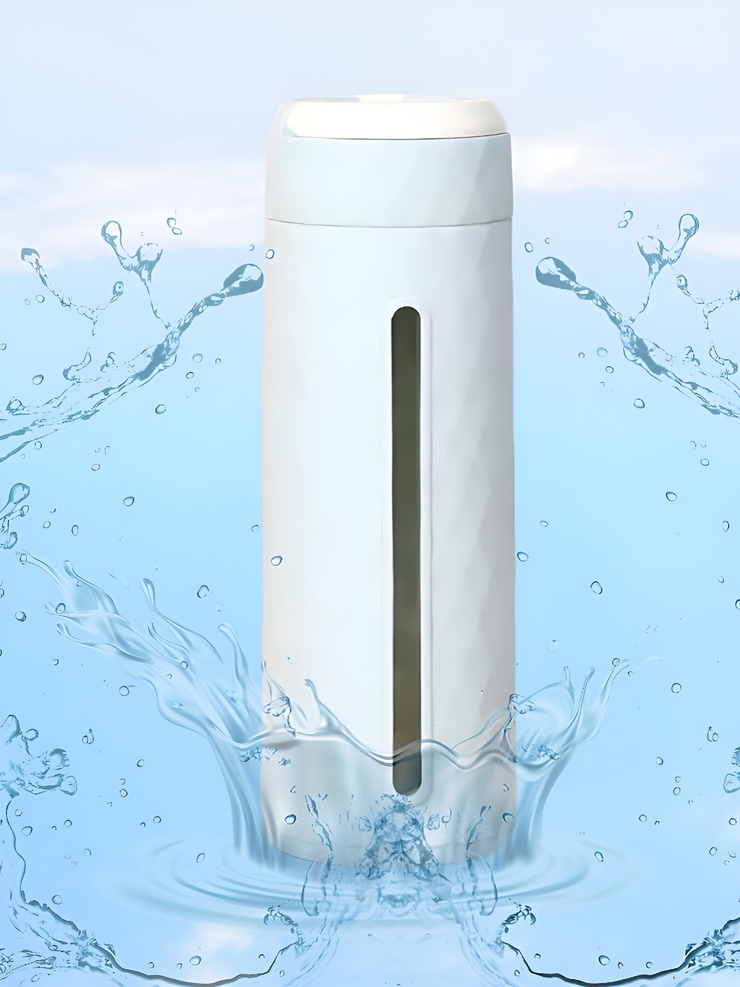 

WELOUR Blue Single Glass Printed Water Bottle 400ml