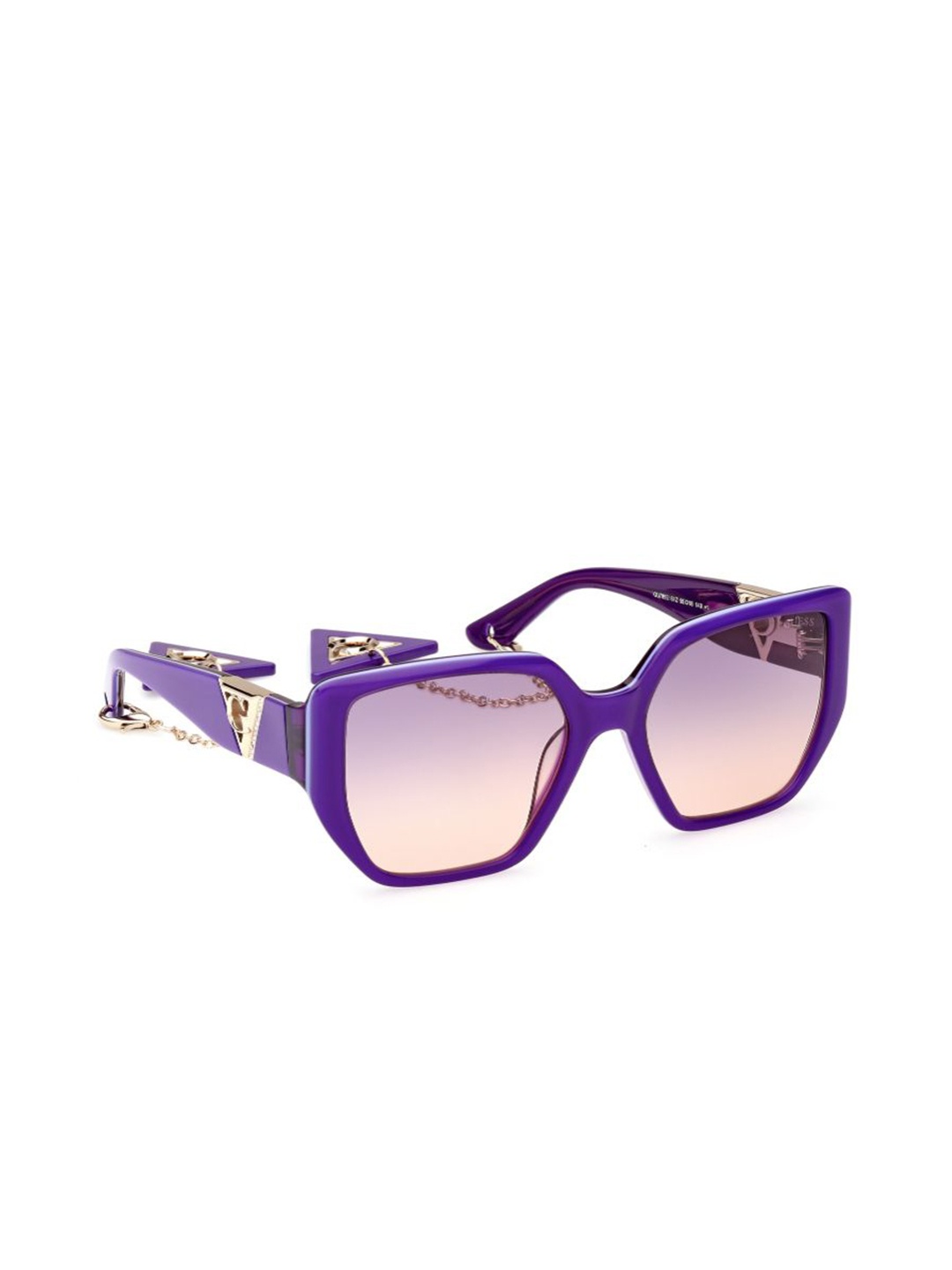 

GUESS Women Square Sunglasses with UV Protected Lens GUS78925581ZSG, Purple