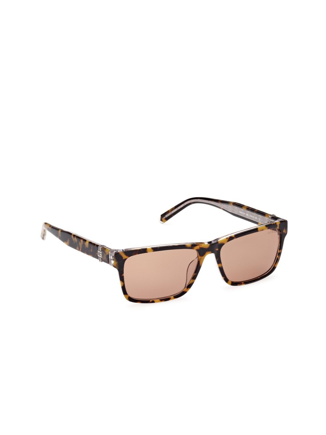 

GUESS Unisex Rectangle Sunglasses with UV Protected Lens GUS000745553ESG, Brown