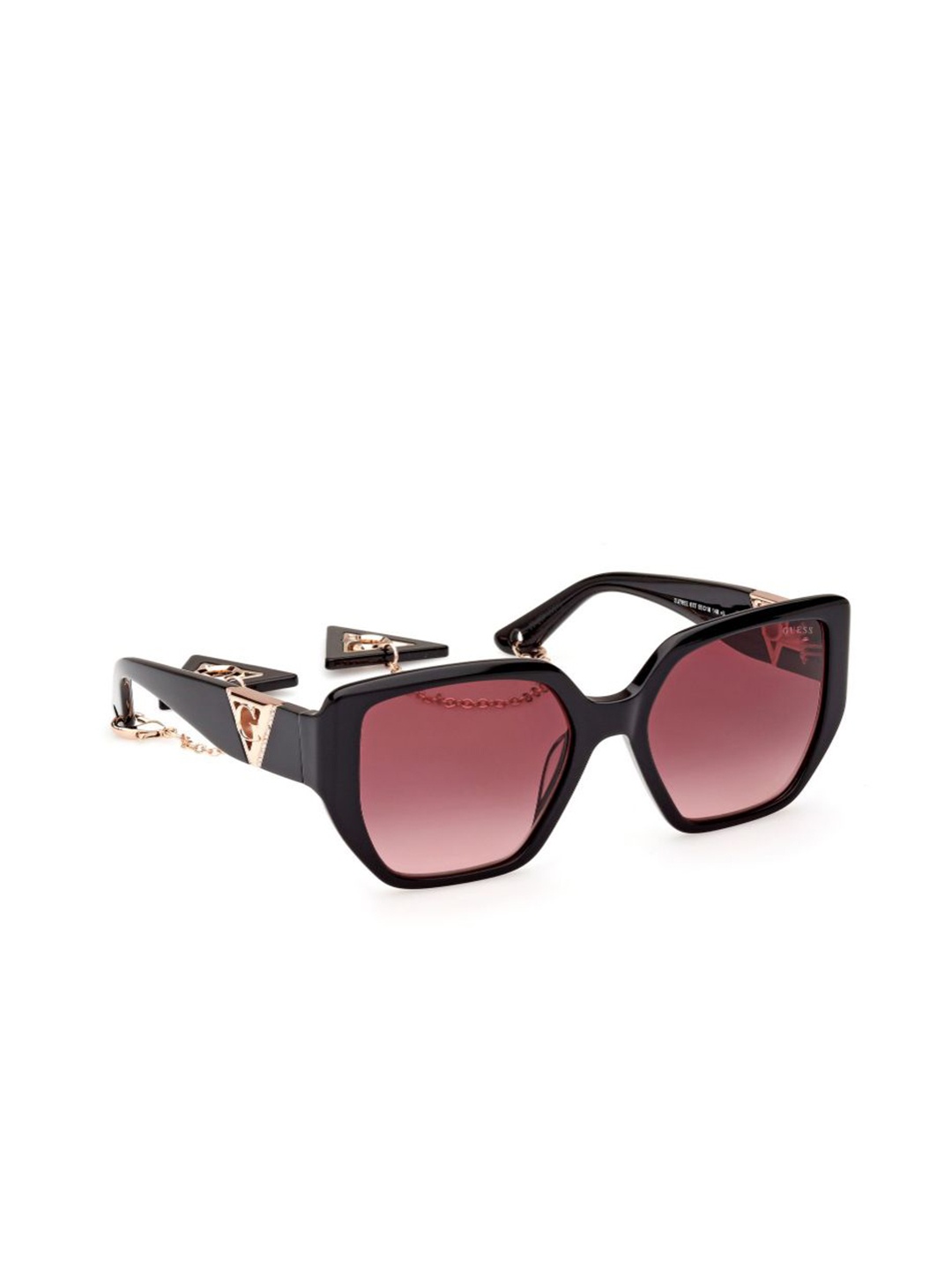 

GUESS Unisex Square Sunglasses with UV Protected Lens GUS78925501TSG, Pink