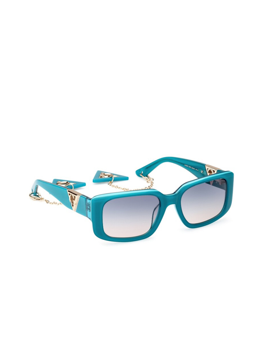 

GUESS Unisex Rectangle Sunglasses with UV Protected Lens GUS78915387WSG, Blue