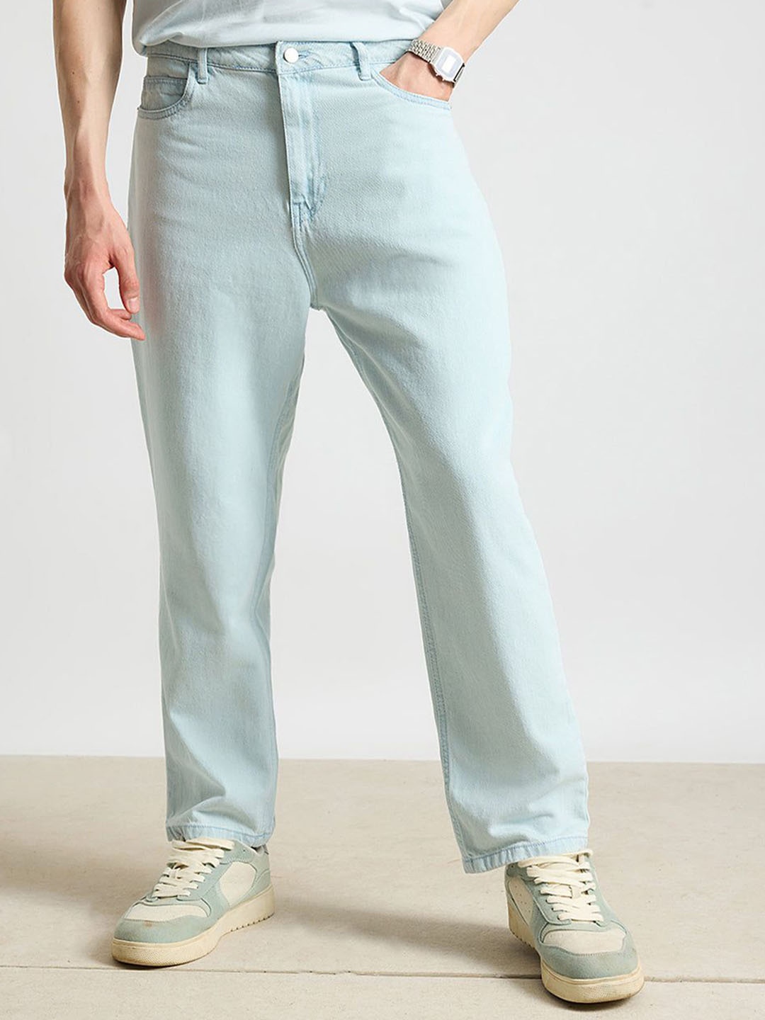 

FREAKINS Men High-Rise Mildly Distressed Jeans, Blue