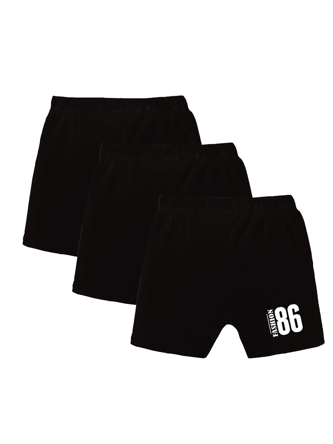 

CoolTees4U Pack of 3 Boys Mid-Rise Cotton Shorts, Black