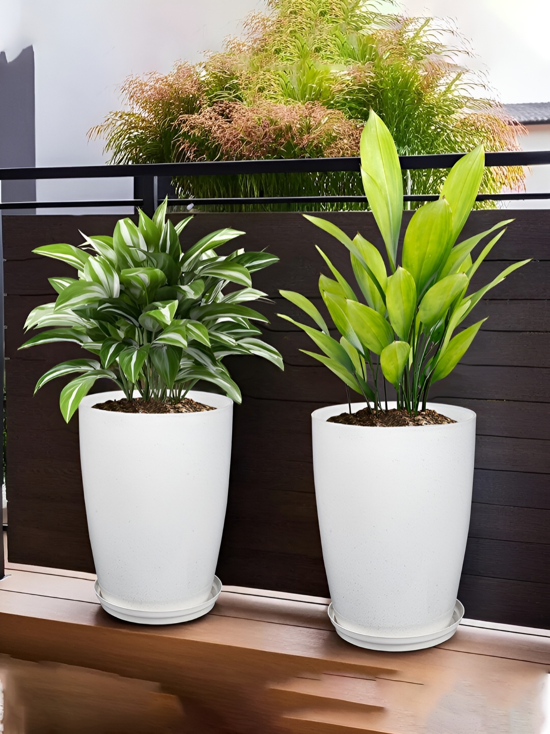 

Kuber Industries Set Of 2 White Flower Planters