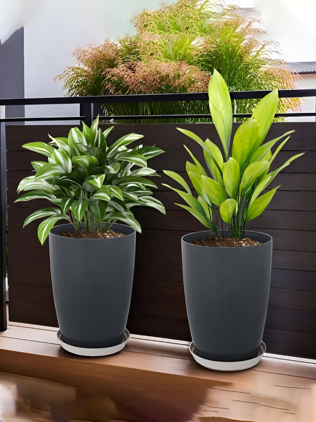 

Kuber Industries Grey 2 Pcs Flower Planter