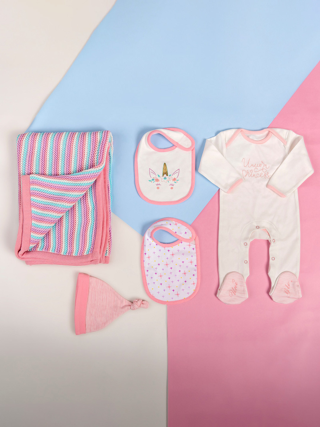 

MiArcus Infants 5-Pcs Cotton Baby Apparel Gift Set, Cream