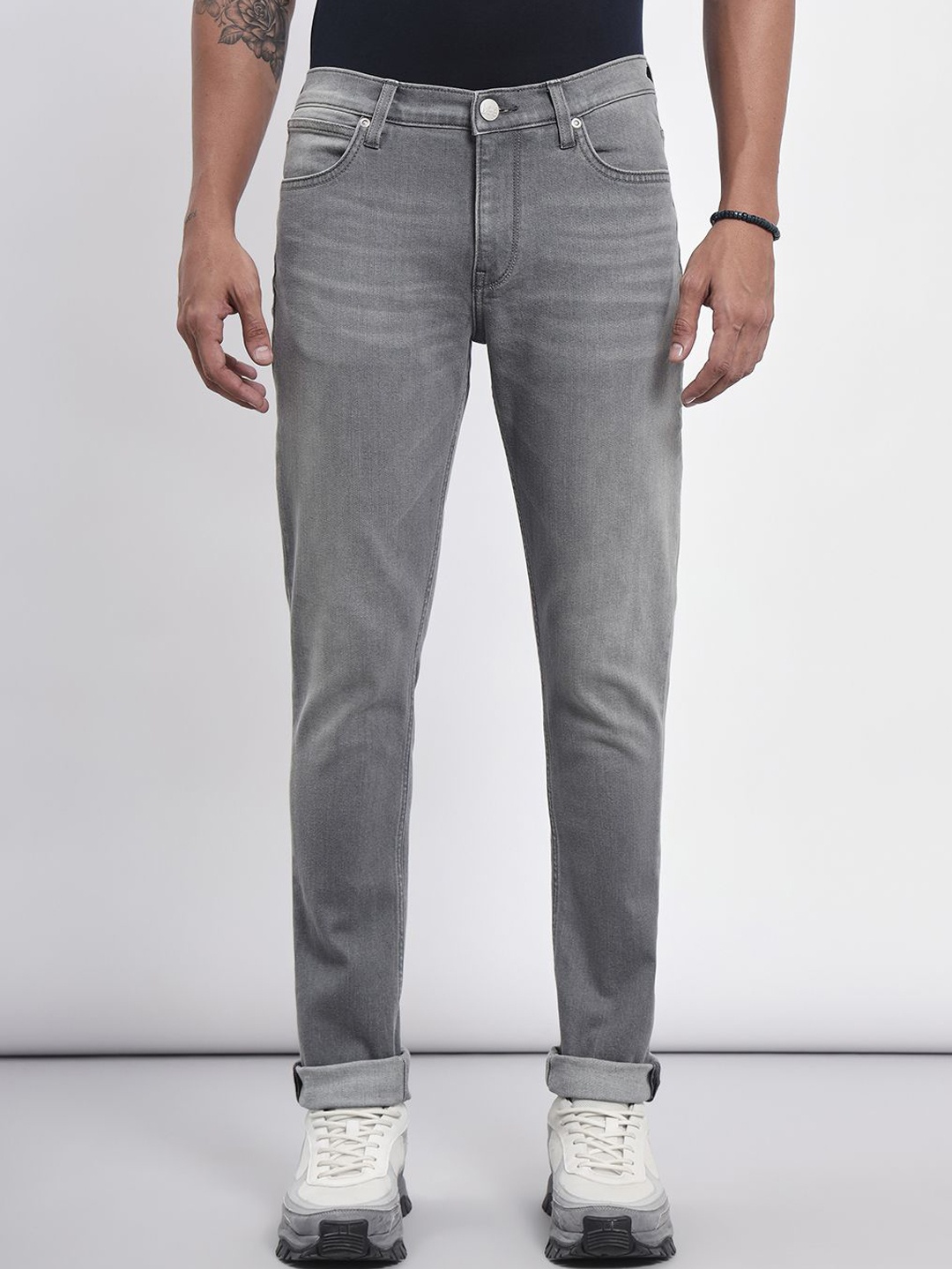 

Lee Men Bruce Skinny Fit Heavy Fade Stretchable Jeans, Grey