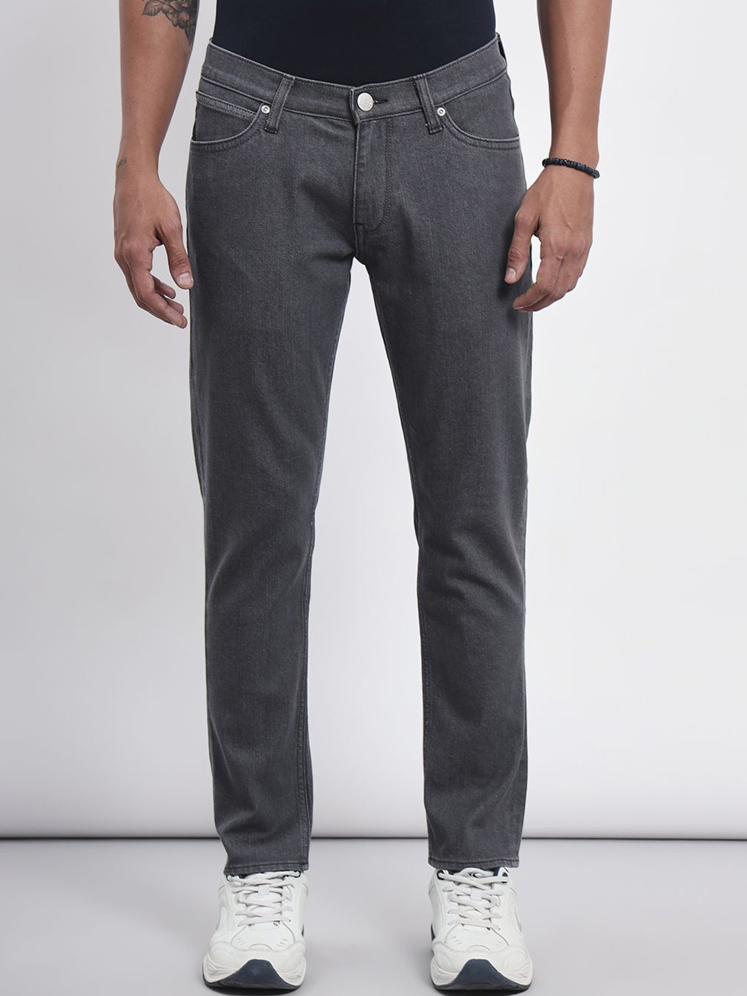 

Lee Men Skinny Fit Low-Rise Stretchable Jeans, Grey