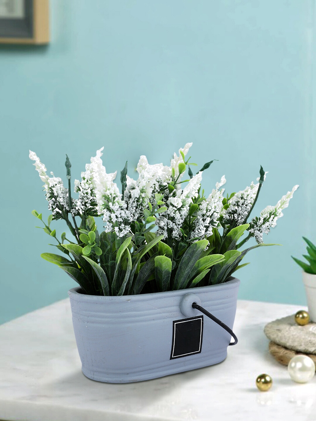 

TAYHAA White & Green Artificial Plant With Pot