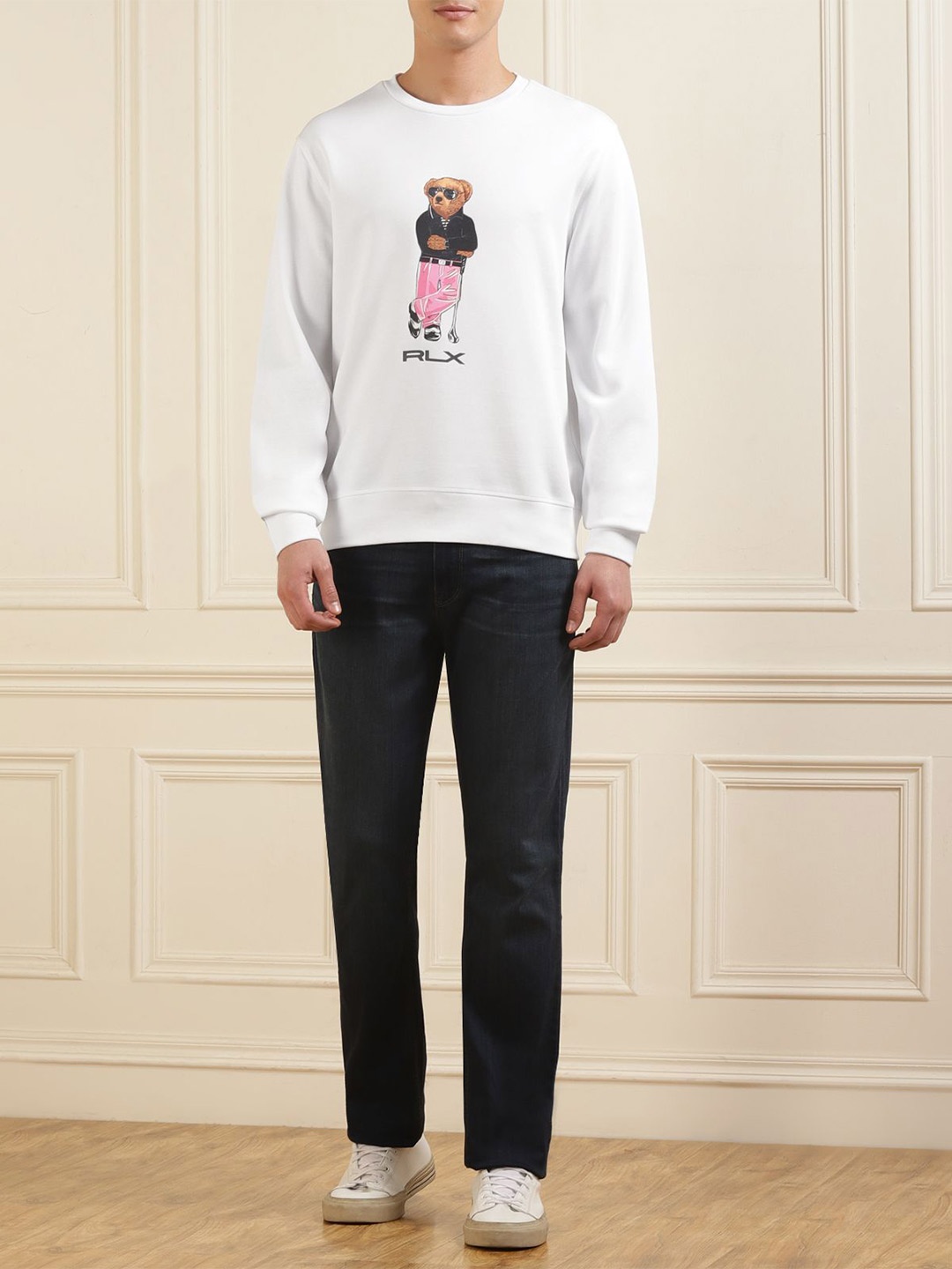 

Polo Ralph Lauren Round Neck Printed Cotton Sweatshirt, White