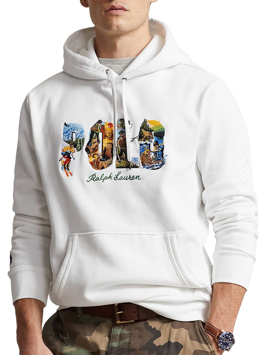

Polo Ralph Lauren Printed Fleece Hoodie Sweatshirt, White
