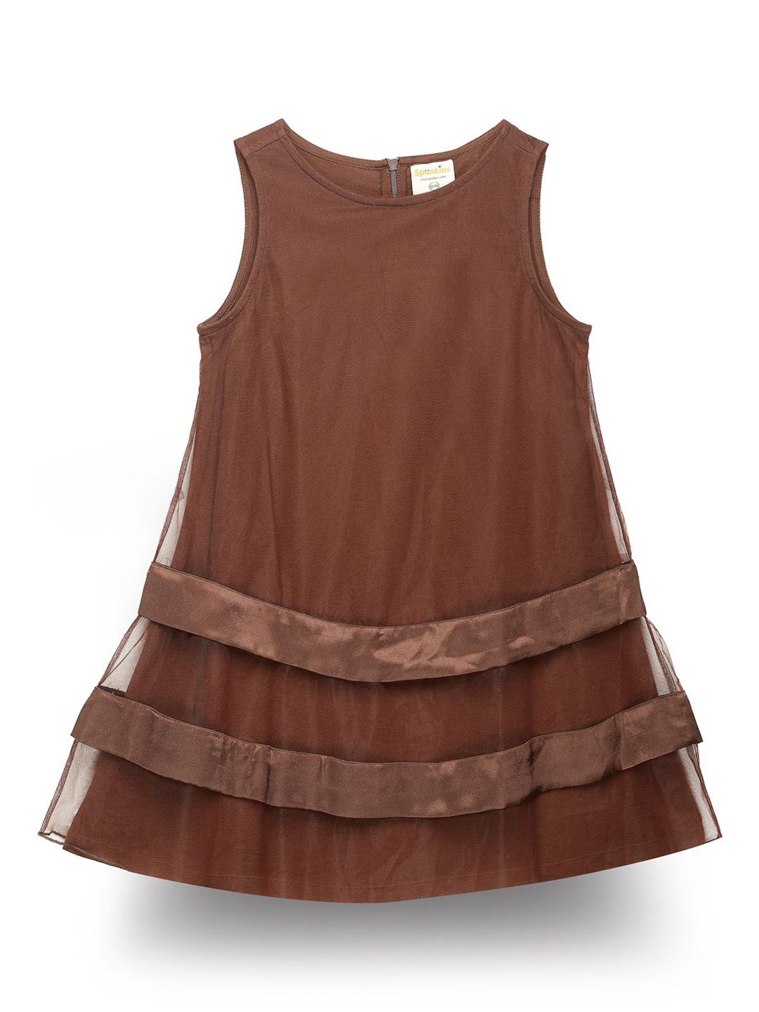 

SPUNKIES Girls Sleeveless A-Line Dress, Brown