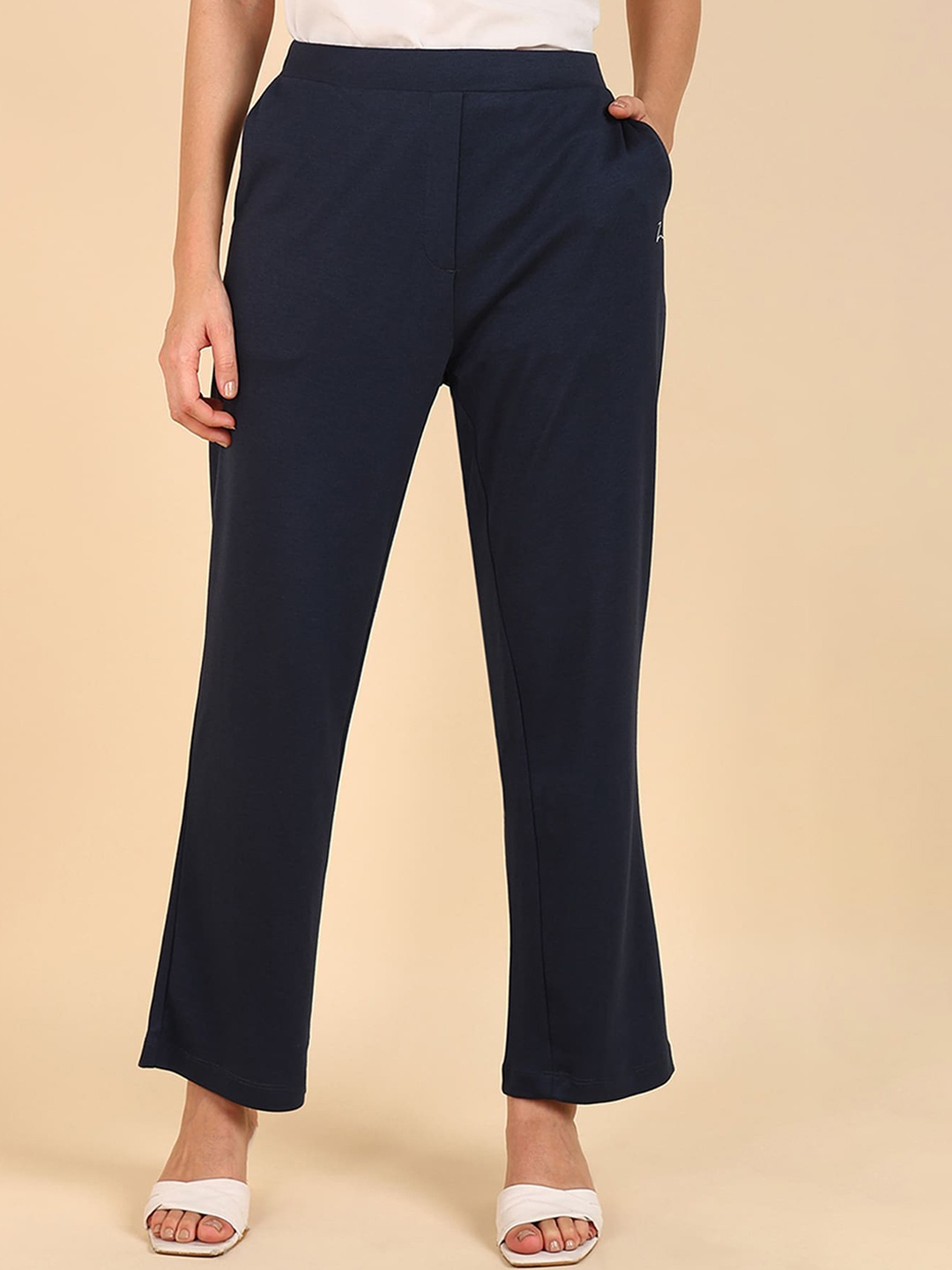 

House Of Zelena Women High-Rise Maternity Parallel Trousers, Navy blue