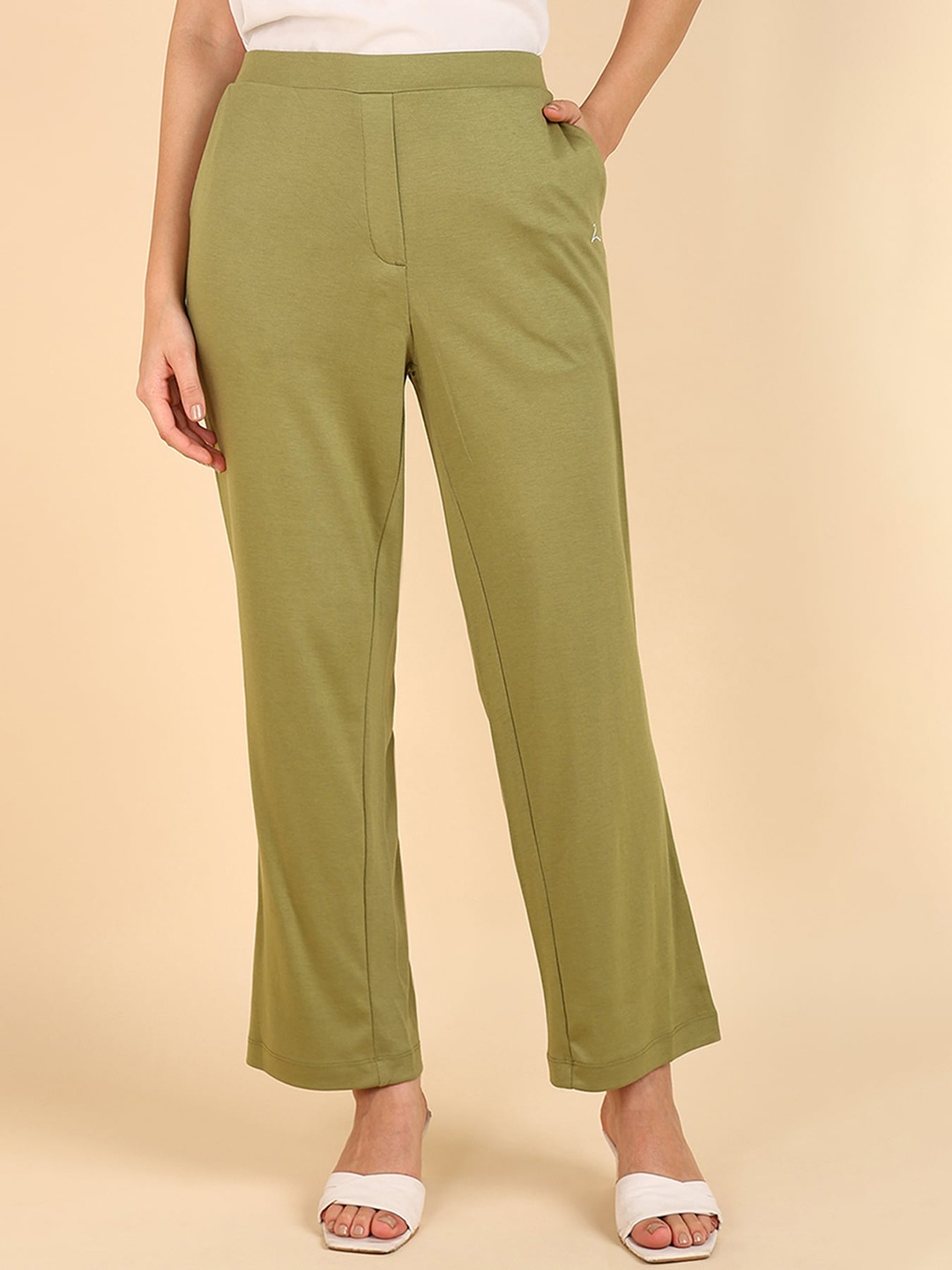 

House Of Zelena Women High-Rise Maternity Parallel Trousers, Olive