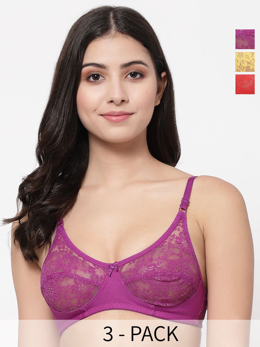 

Docare Bralette Bra Full Coverage, Red