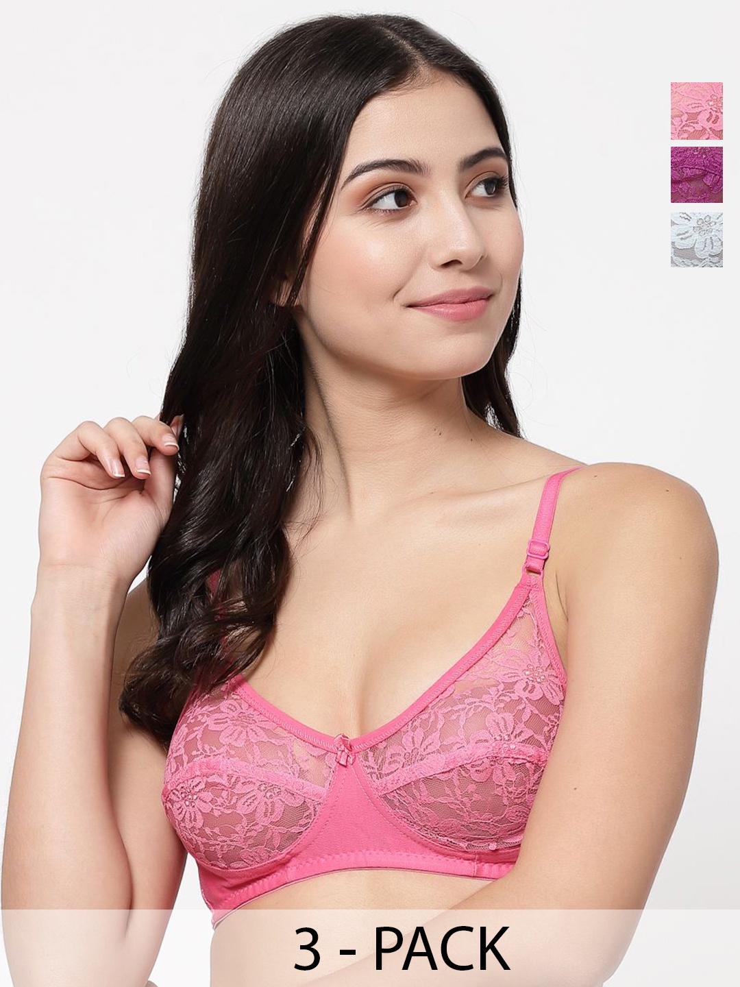 

Docare Bralette Bra Full Coverage, Pink