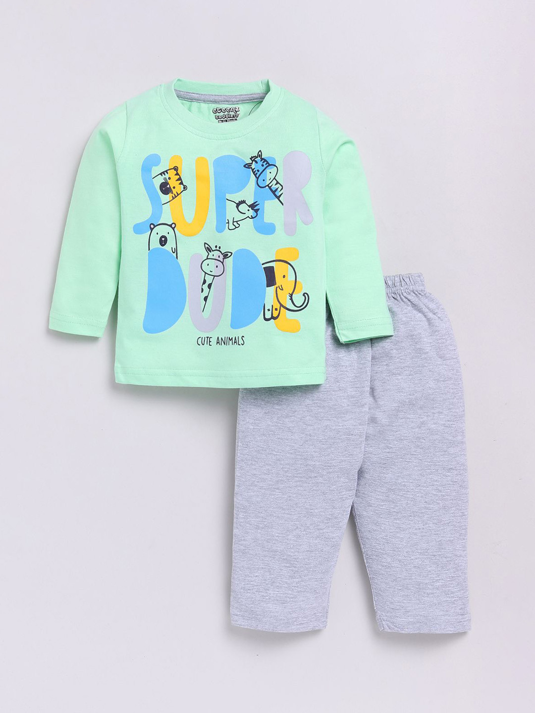 

E-TEENZ Girls Printed T-shirt With Trouser, Green