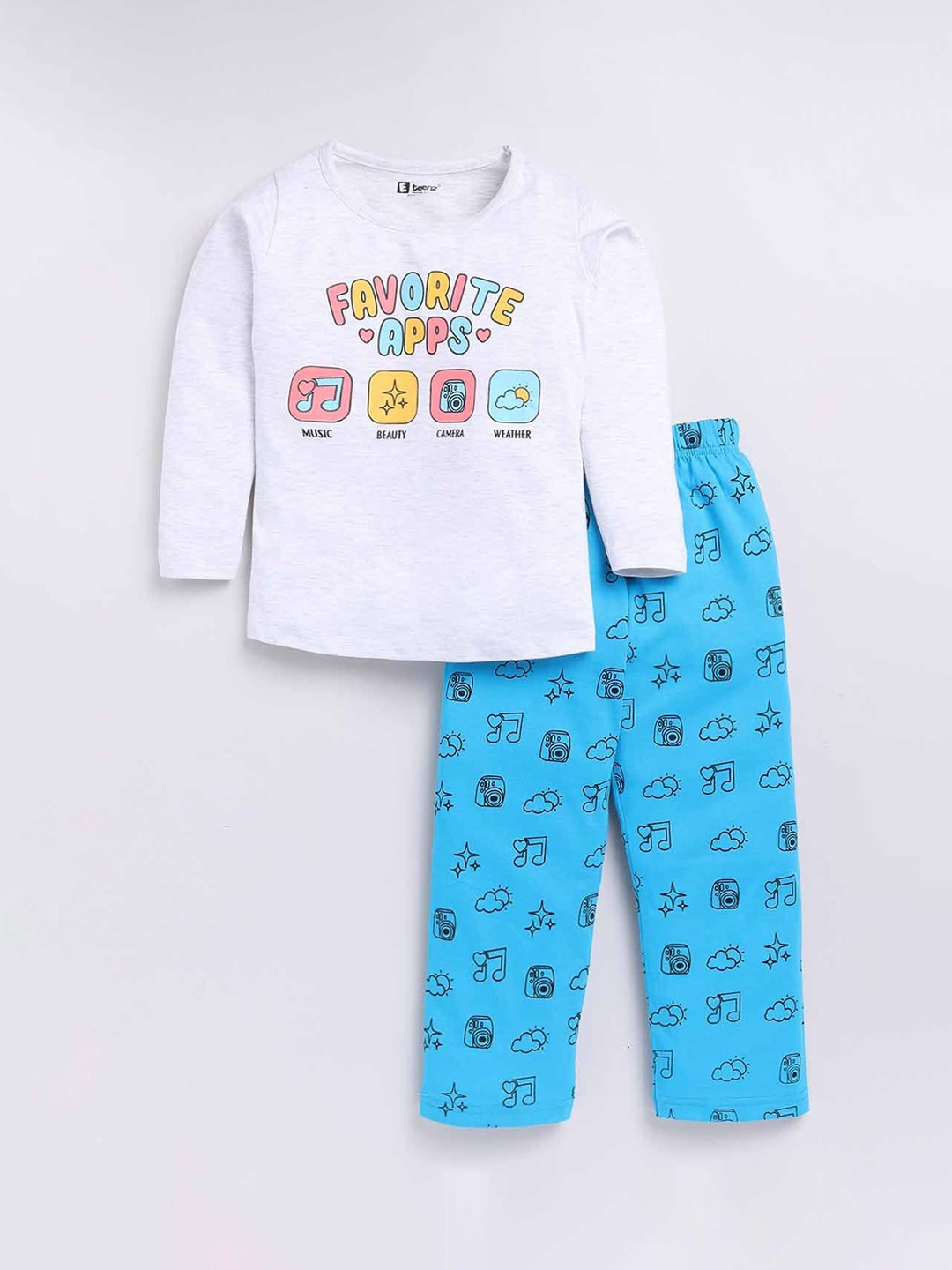 

E-TEENZ Girls Printed T-shirt With Trouser, White
