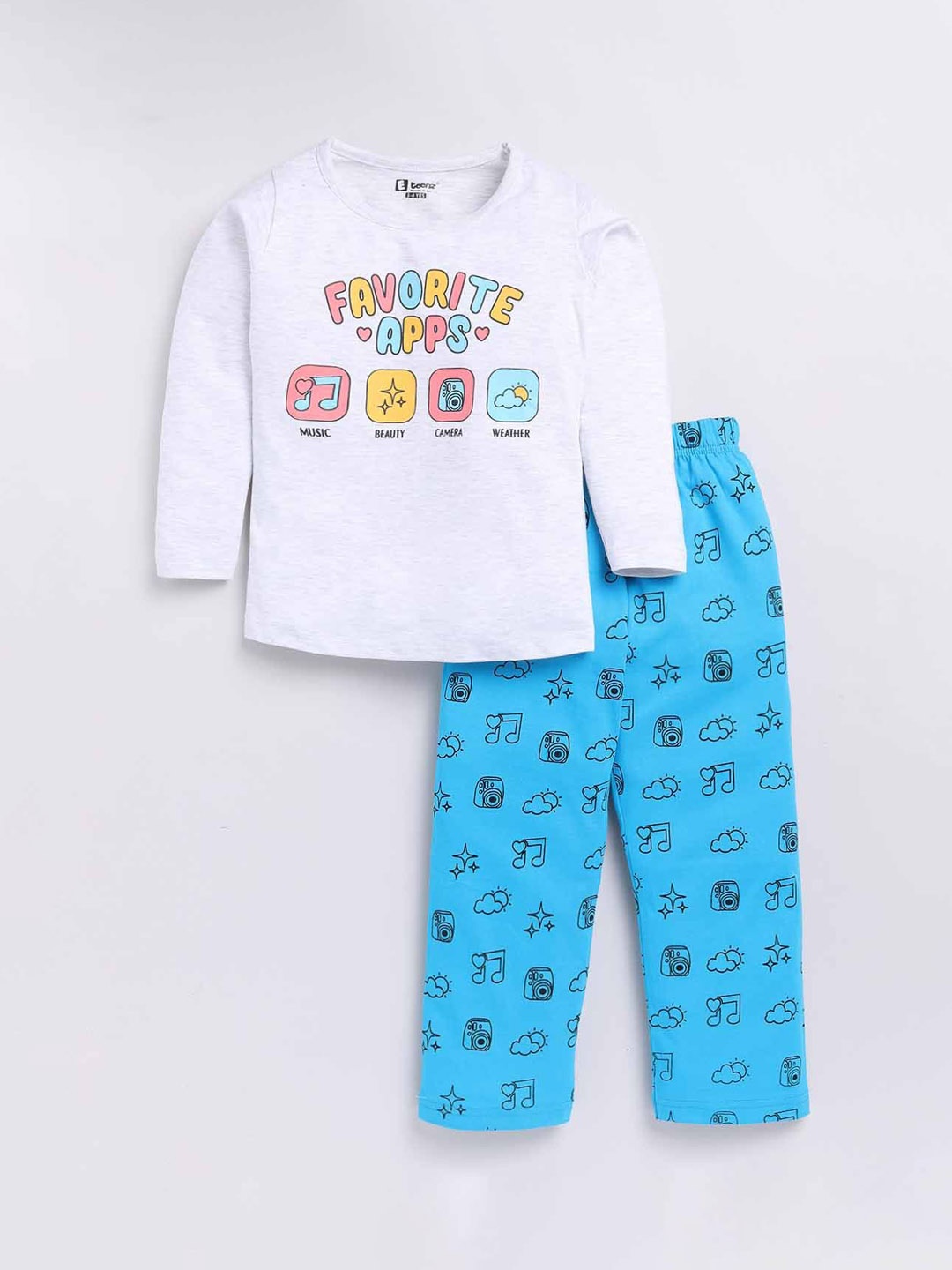 

E-TEENZ Girls Printed T-shirt With Trouser, White