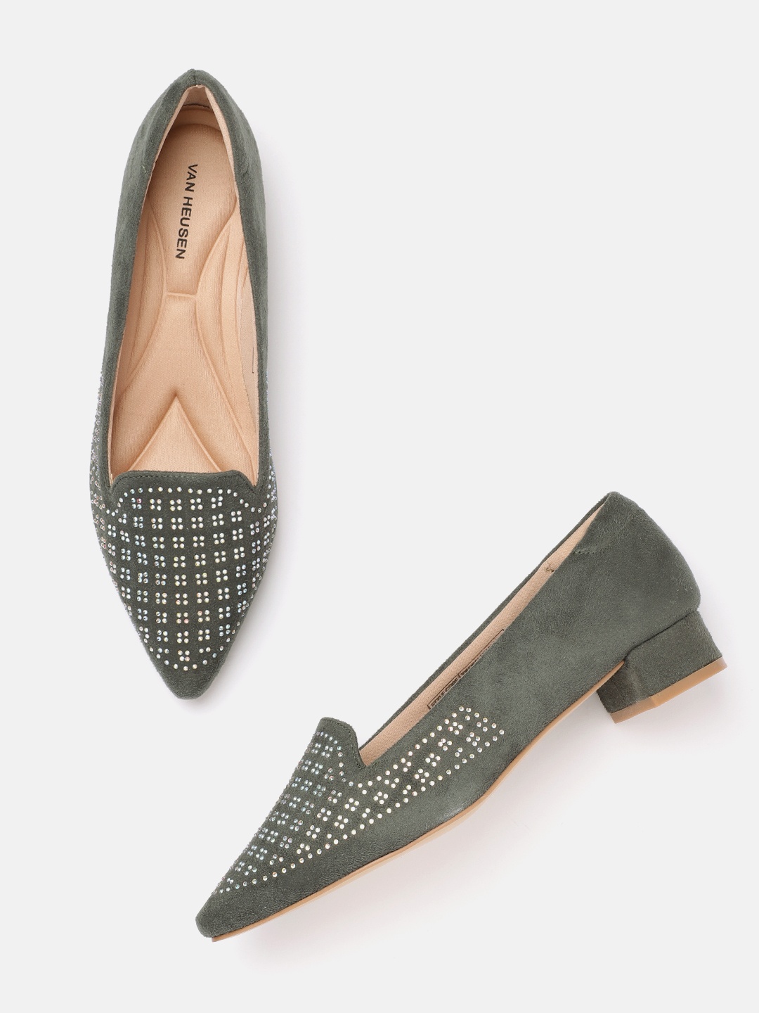 

Van Heusen Embellished Block Pumps, Green