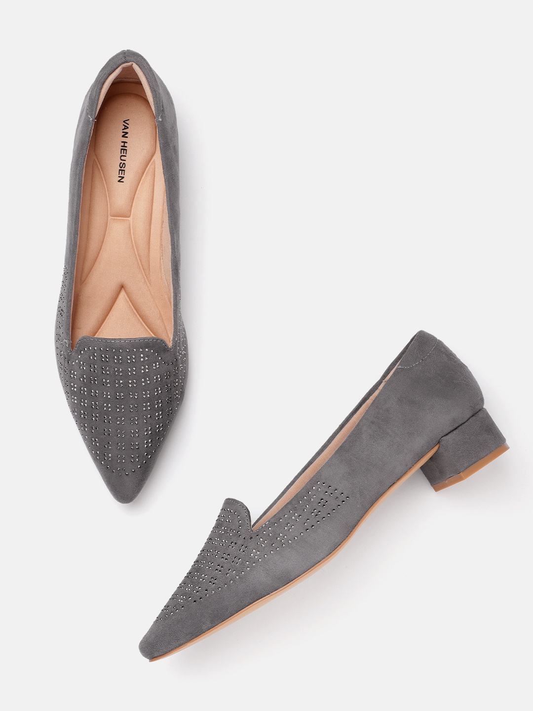 

Van Heusen Embellished Block Pumps, Grey