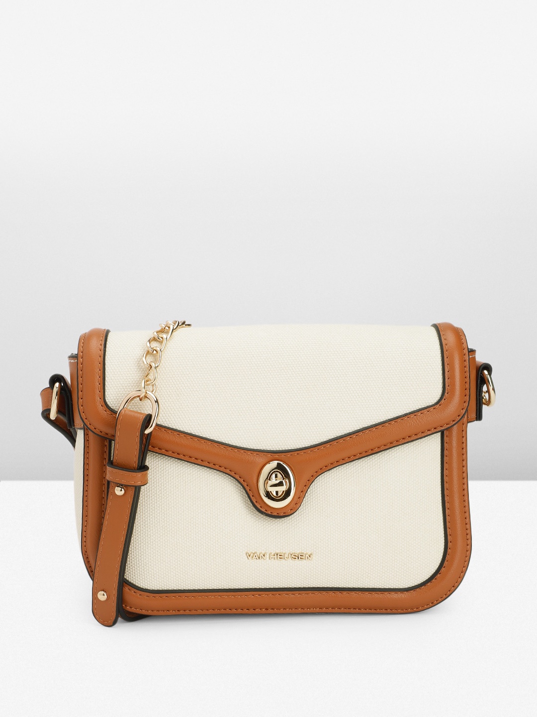 

Van Heusen Solid Sling Bag, Off white
