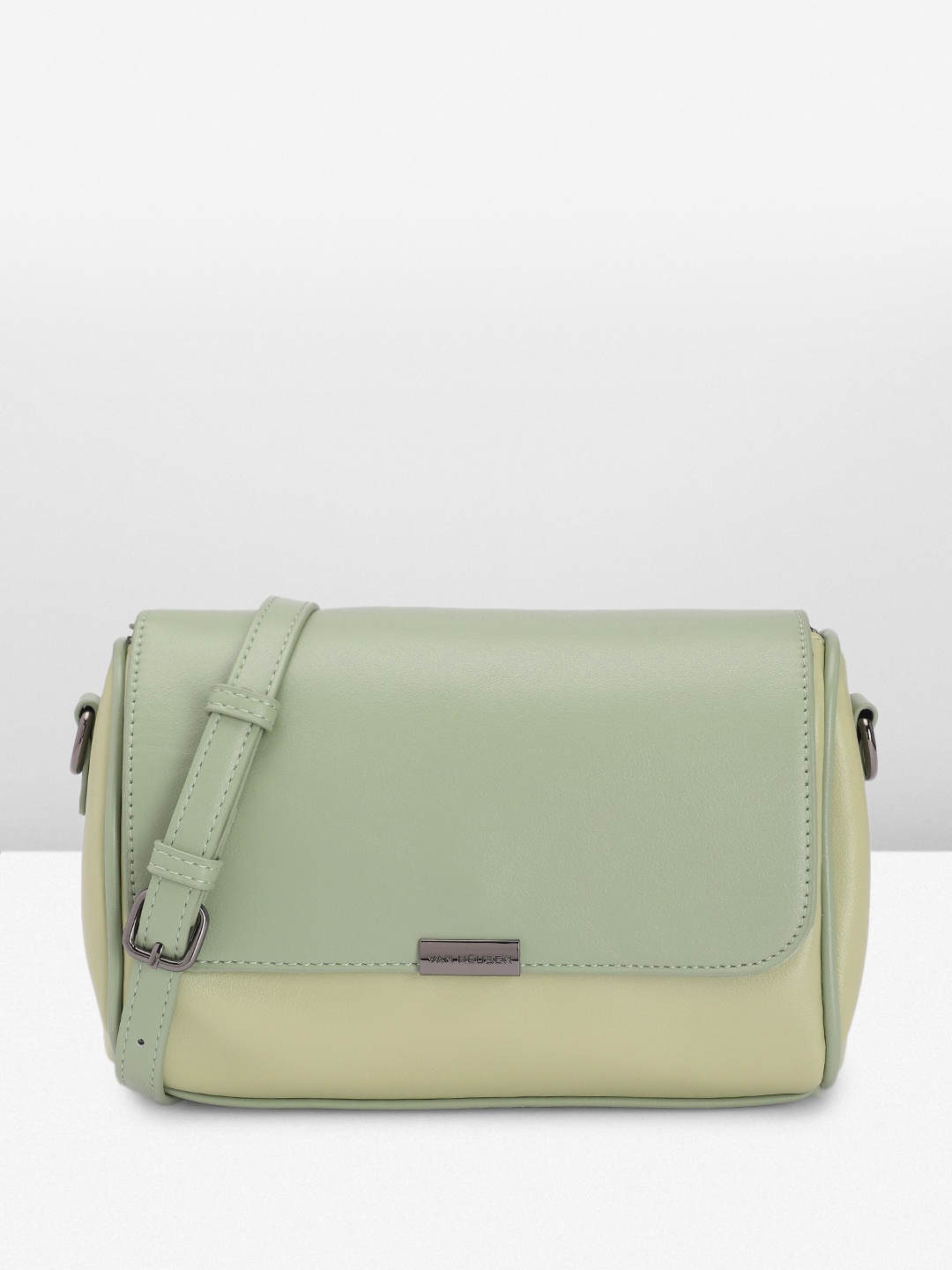 

Van Heusen Colourblocked Structured Sling Bag, Green