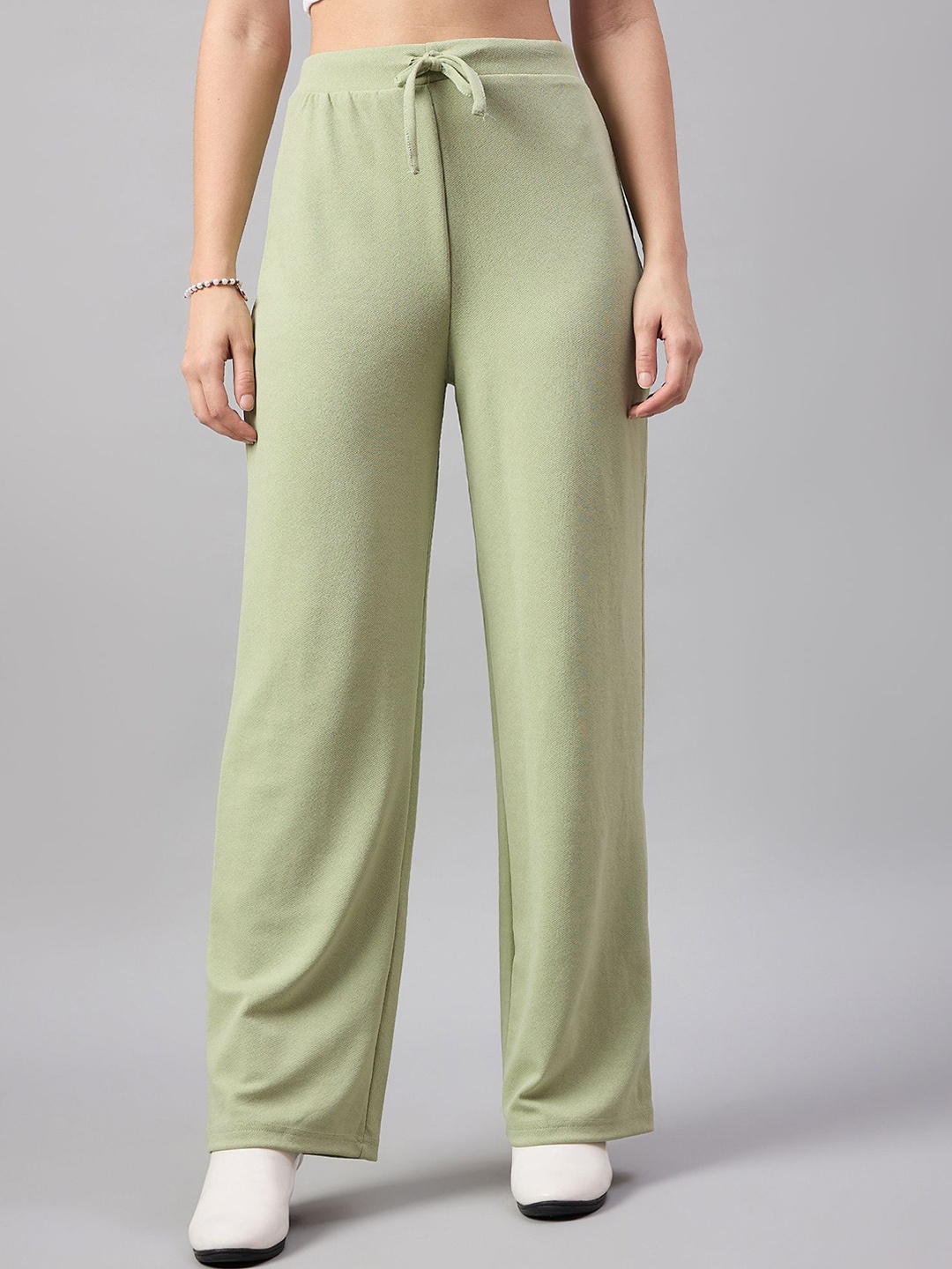 

The Roadster Lifestyle Co. Women Sea Green High-Rise Regular Trousers