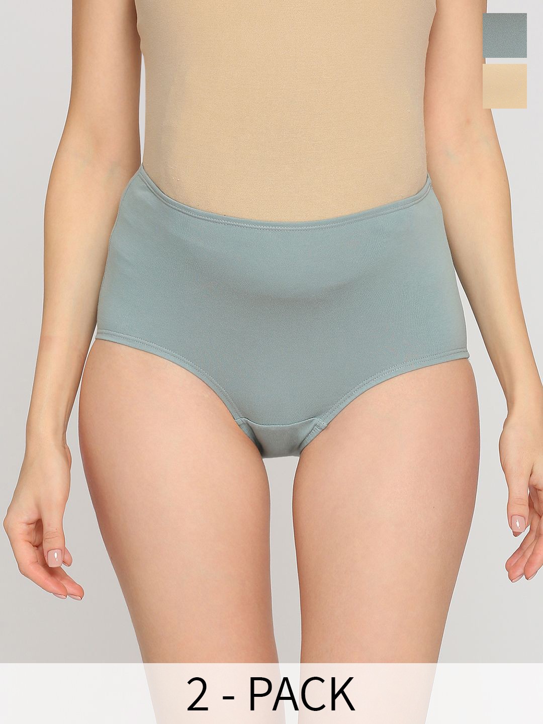 

Evamomies Pack Of 2 High-Rise Cotton Maternity Briefs, Grey