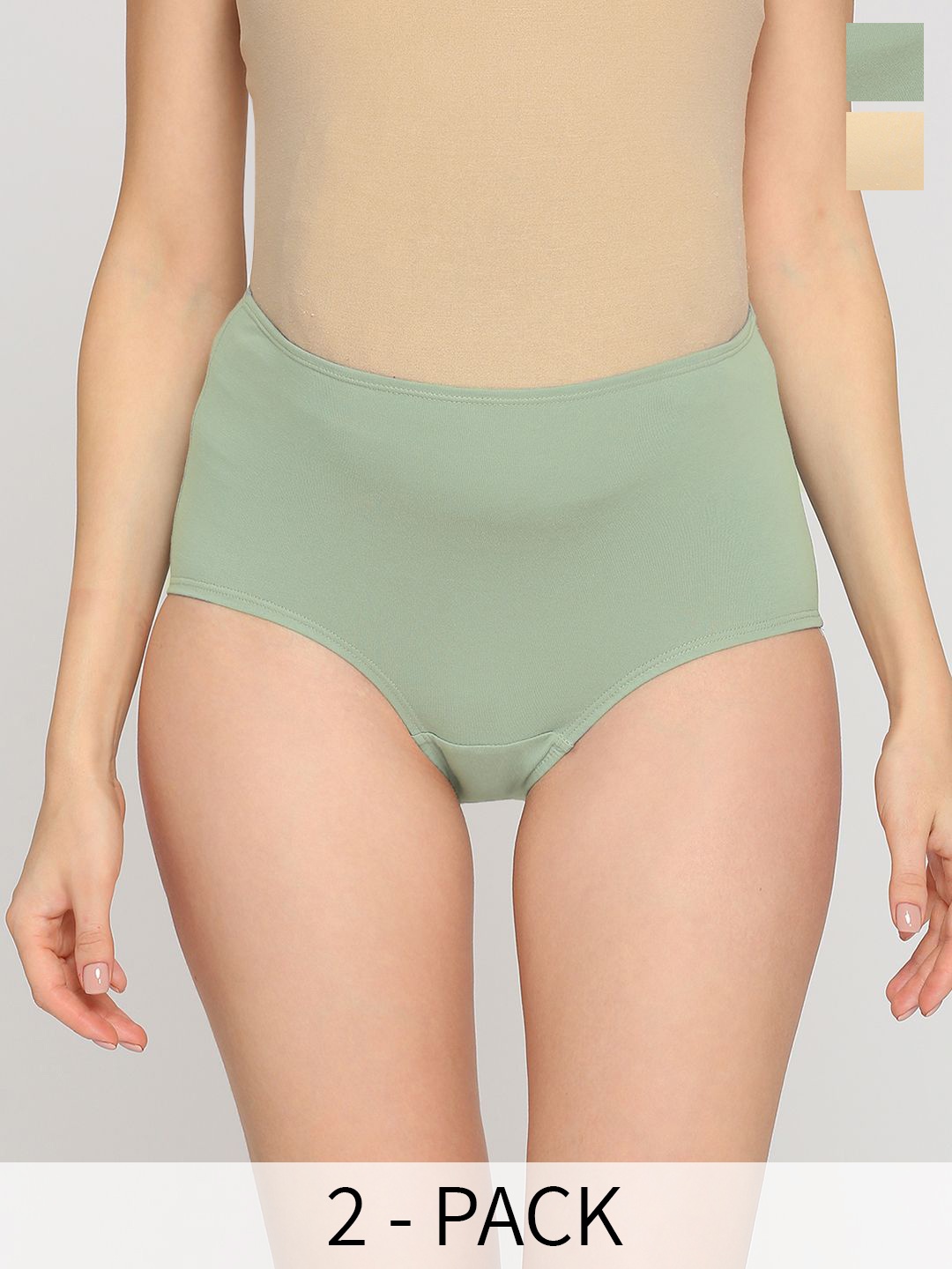 

Evamomies Pack Of 2 High-Rise Cotton Maternity Briefs, Green